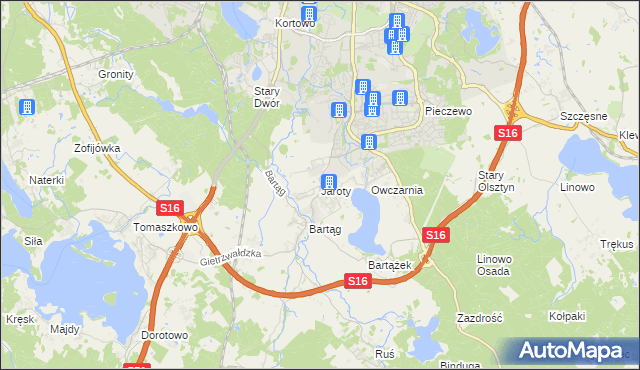 mapa Jaroty, Jaroty na mapie Targeo
