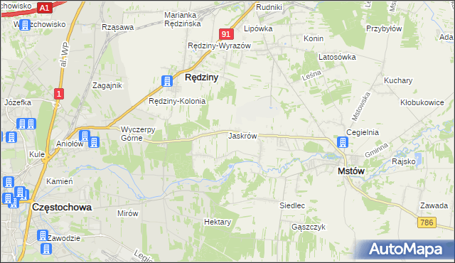 mapa Jaskrów, Jaskrów na mapie Targeo