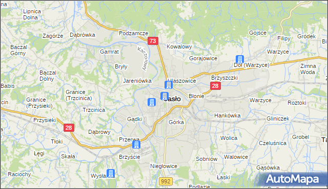 mapa Jasła, Jasło na mapie Targeo