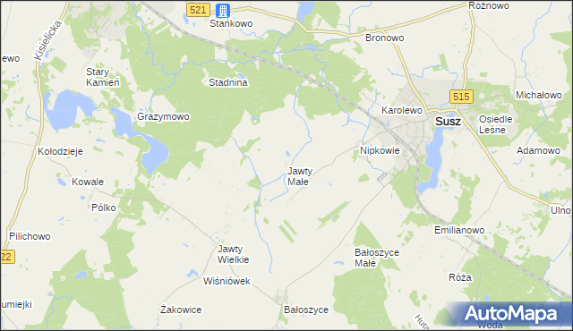 mapa Jawty Małe, Jawty Małe na mapie Targeo