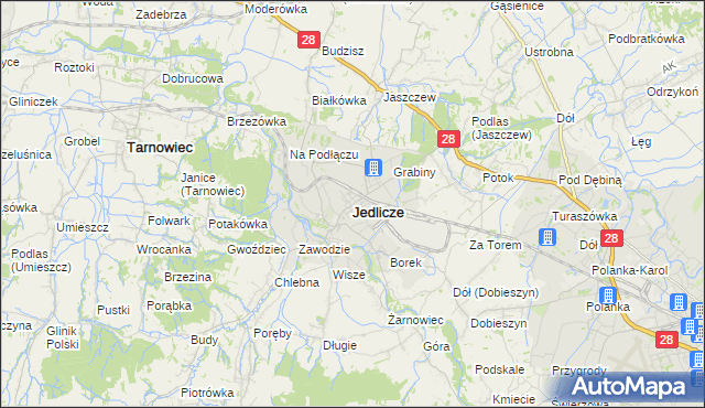 mapa Jedlicze, Jedlicze na mapie Targeo