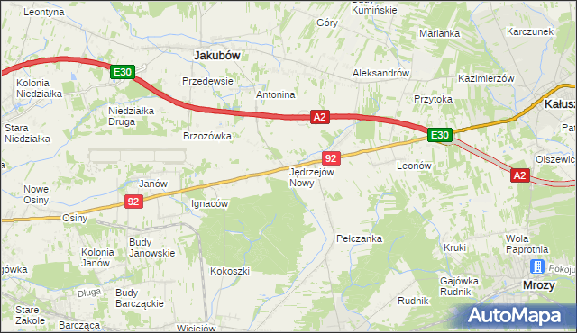 mapa Jędrzejów Nowy, Jędrzejów Nowy na mapie Targeo