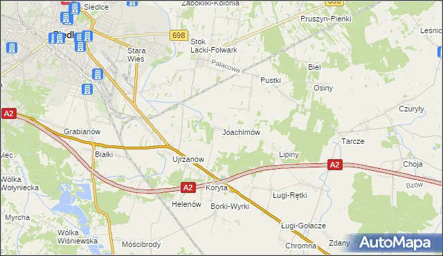 mapa Joachimów, Joachimów na mapie Targeo