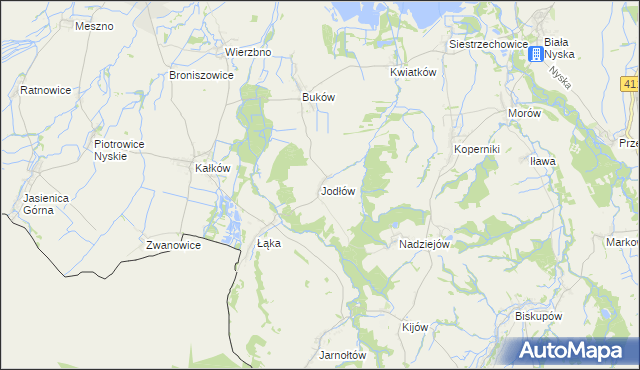 mapa Jodłów gmina Otmuchów, Jodłów gmina Otmuchów na mapie Targeo