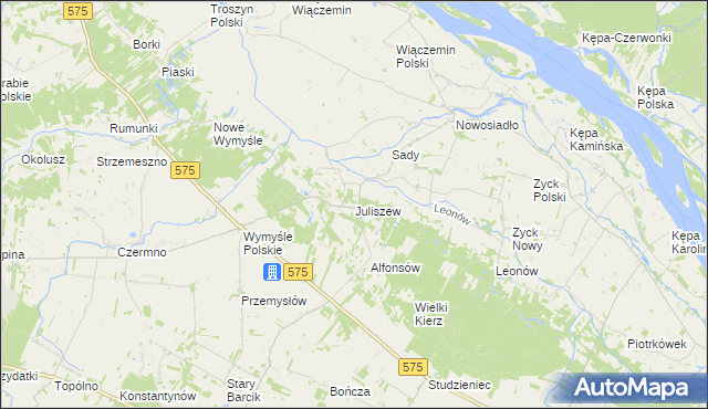 mapa Juliszew, Juliszew na mapie Targeo