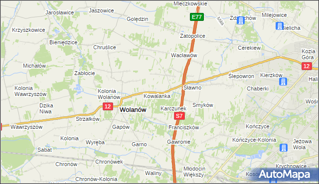 mapa Kacprowice, Kacprowice na mapie Targeo