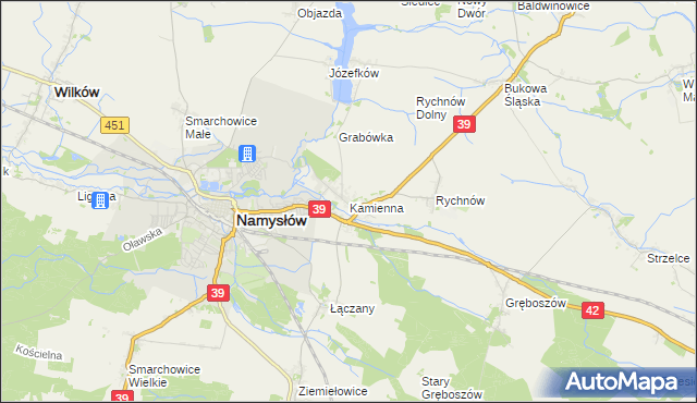 mapa Kamienna gmina Namysłów, Kamienna gmina Namysłów na mapie Targeo