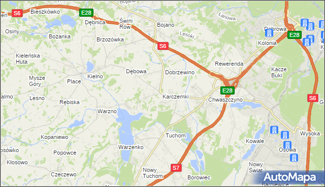 mapa Karczemki gmina Szemud, Karczemki gmina Szemud na mapie Targeo