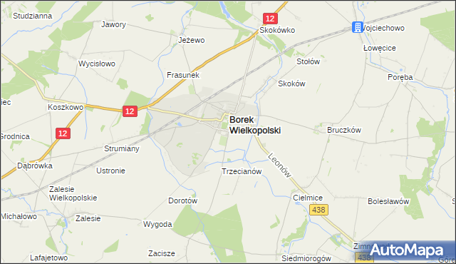 mapa Karolew gmina Borek Wielkopolski, Karolew gmina Borek Wielkopolski na mapie Targeo