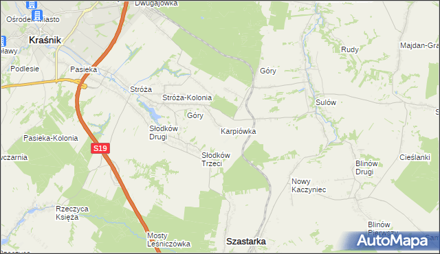 mapa Karpiówka, Karpiówka na mapie Targeo