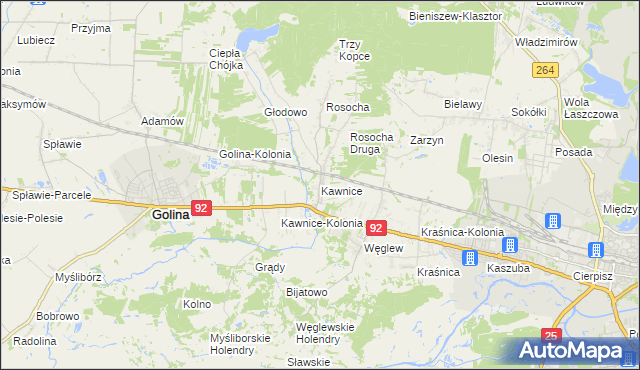 mapa Kawnice, Kawnice na mapie Targeo