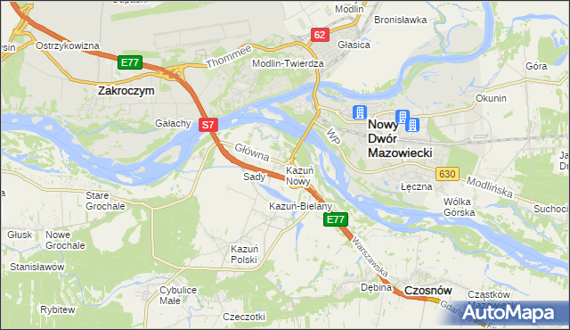 mapa Kazuń Nowy, Kazuń Nowy na mapie Targeo