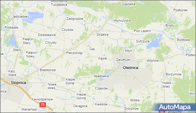 mapa Kępie gmina Oleśnica, Kępie gmina Oleśnica na mapie Targeo