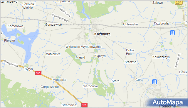 mapa Kiączyn, Kiączyn na mapie Targeo