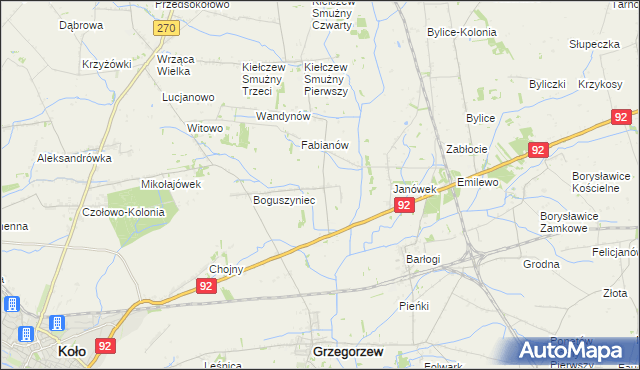 mapa Kiełczewek, Kiełczewek na mapie Targeo