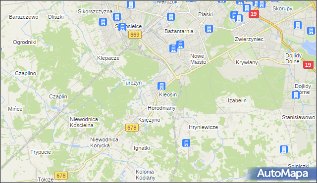 mapa Kleosin, Kleosin na mapie Targeo
