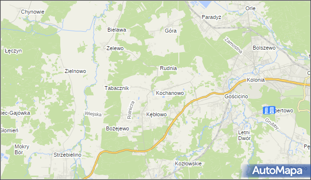 mapa Kochanowo gmina Luzino, Kochanowo gmina Luzino na mapie Targeo