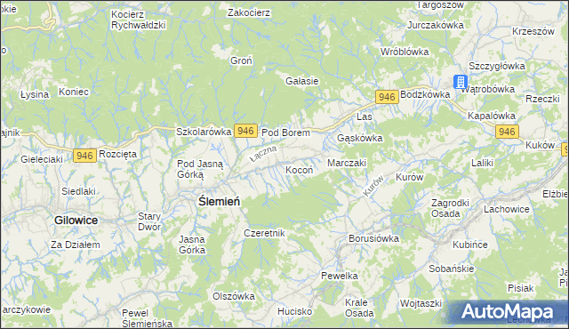 mapa Kocoń, Kocoń na mapie Targeo