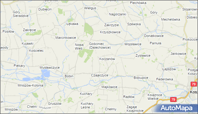 mapa Koczanów, Koczanów na mapie Targeo