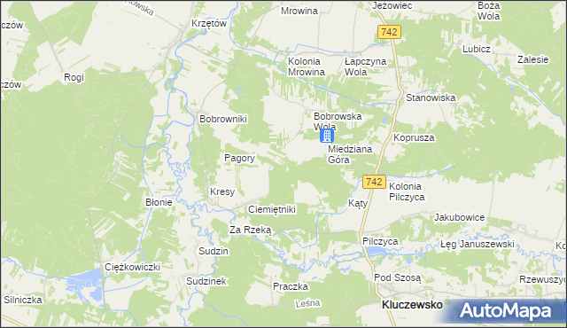 mapa Kolonia Bobrowska Wola, Kolonia Bobrowska Wola na mapie Targeo