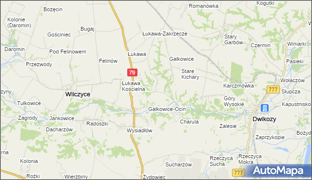 mapa Kolonia Gałkowice, Kolonia Gałkowice na mapie Targeo