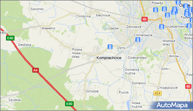 mapa Komprachcice, Komprachcice na mapie Targeo