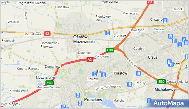 mapa Konotopa gmina Ożarów Mazowiecki, Konotopa gmina Ożarów Mazowiecki na mapie Targeo