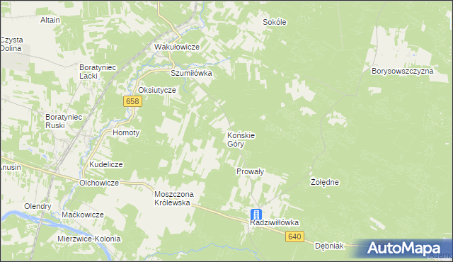 mapa Końskie Góry, Końskie Góry na mapie Targeo