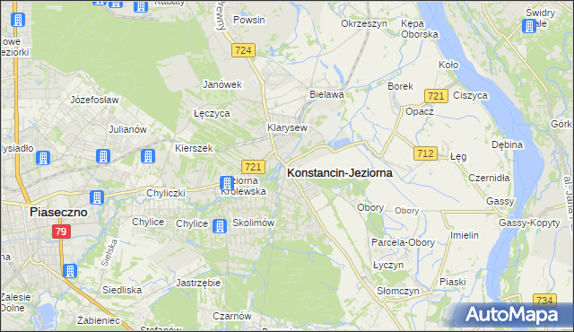 mapa Konstancin-Jeziorna, Konstancin-Jeziorna na mapie Targeo