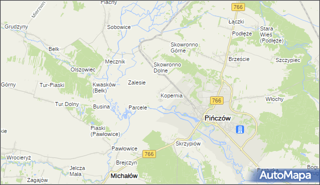 mapa Kopernia, Kopernia na mapie Targeo
