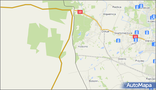 mapa Kościno, Kościno na mapie Targeo