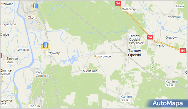 mapa Kosorowice, Kosorowice na mapie Targeo