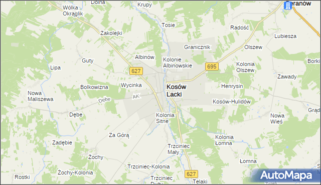 mapa Kosów Ruski, Kosów Ruski na mapie Targeo