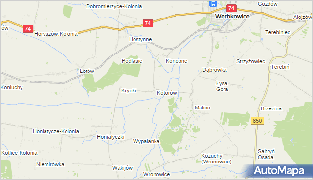 mapa Kotorów, Kotorów na mapie Targeo
