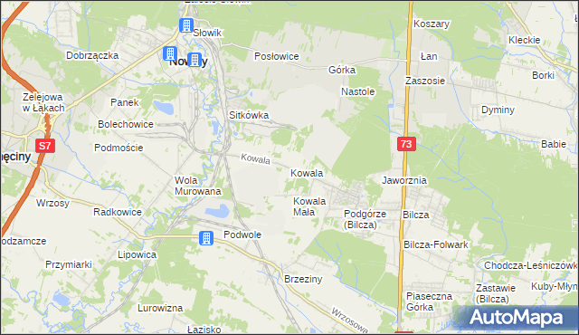 mapa Kowala gmina Sitkówka-Nowiny, Kowala gmina Sitkówka-Nowiny na mapie Targeo