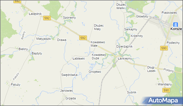 mapa Kowalewo Duże, Kowalewo Duże na mapie Targeo