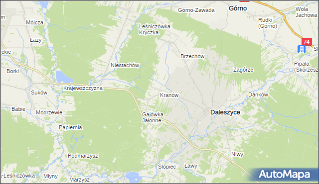 mapa Kranów, Kranów na mapie Targeo