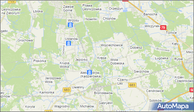 mapa Krępa gmina Prażmów, Krępa gmina Prażmów na mapie Targeo