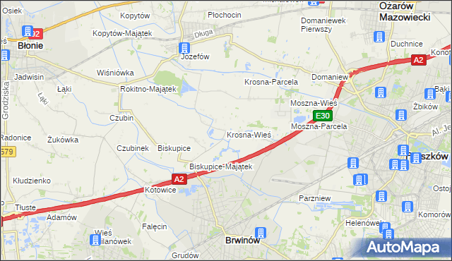 mapa Krosna-Wieś, Krosna-Wieś na mapie Targeo
