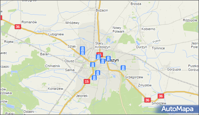 mapa Krotoszyna, Krotoszyn na mapie Targeo