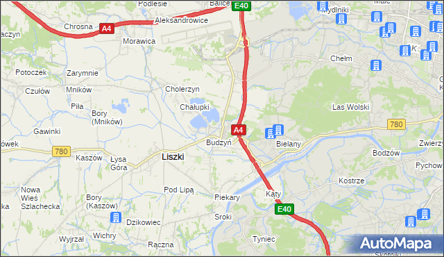 mapa Kryspinów, Kryspinów na mapie Targeo