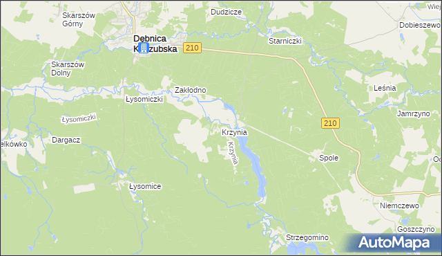 mapa Krzynia, Krzynia na mapie Targeo