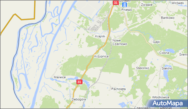 mapa Krzypnica, Krzypnica na mapie Targeo