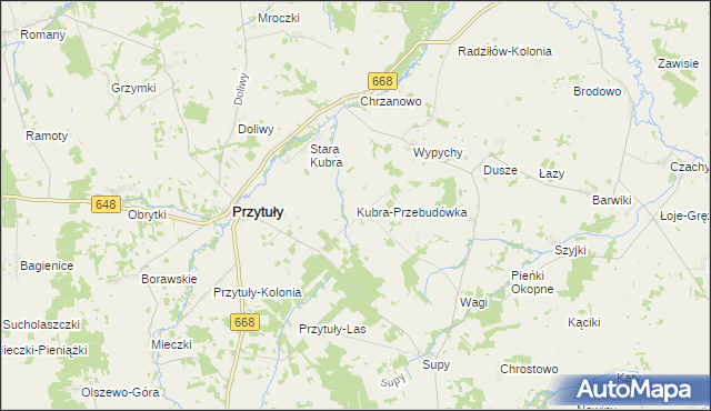 mapa Kubra-Przebudówka, Kubra-Przebudówka na mapie Targeo