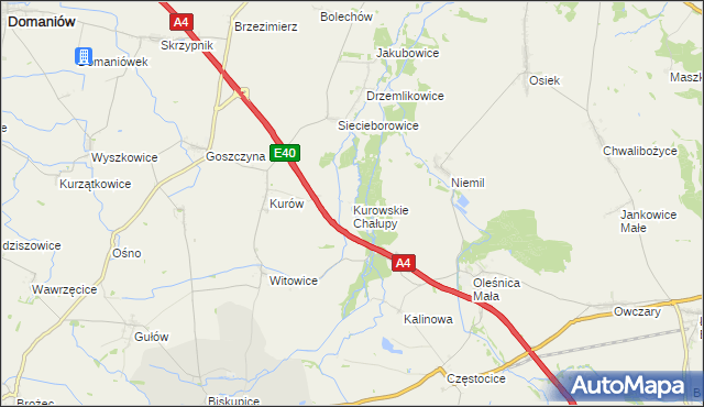 mapa Kurowskie Chałupy, Kurowskie Chałupy na mapie Targeo