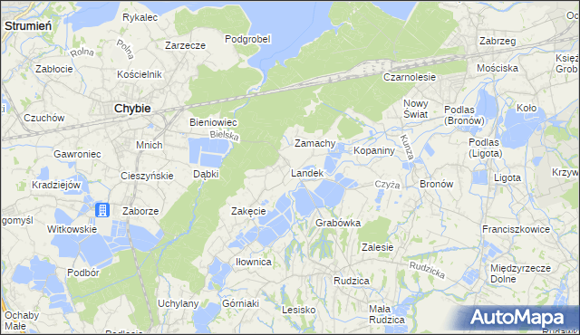 mapa Landek, Landek na mapie Targeo