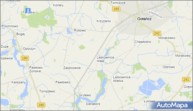 mapa Laskownica Mała, Laskownica Mała na mapie Targeo