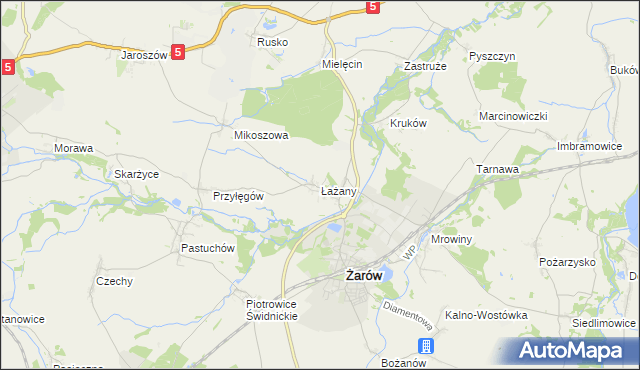 mapa Łażany, Łażany na mapie Targeo