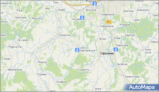 mapa Łazy Dębowieckie, Łazy Dębowieckie na mapie Targeo