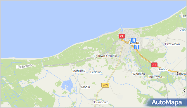 mapa Lędowo-Osiedle, Lędowo-Osiedle na mapie Targeo